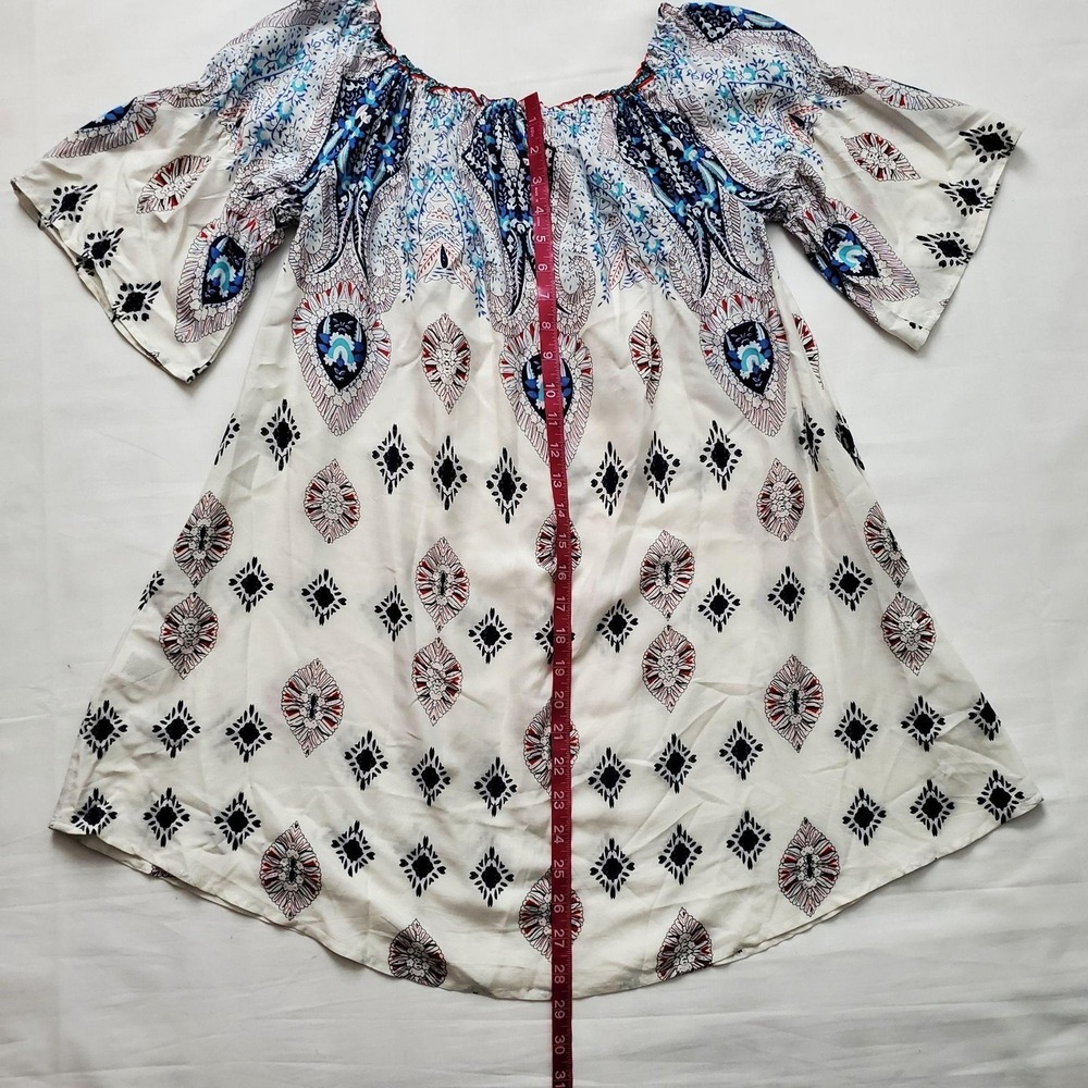 UMGEE Women's Floral Bell Sleeves Off-Shoulder Tunic Mini Dress Size Small - Picture 13 of 13
